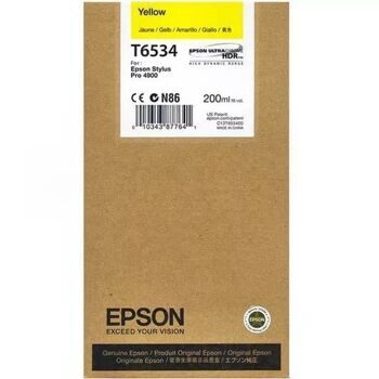 Картридж Epson T6534 Yellow/Желтый (стандартной емкости) C13T653400